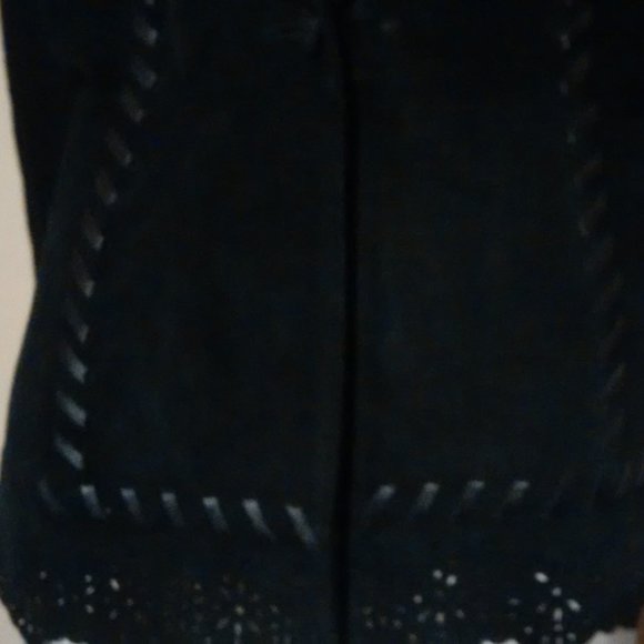 Gorgeous Suede, Leather and Real Fur Collar Sweater - Picture 4 of 10